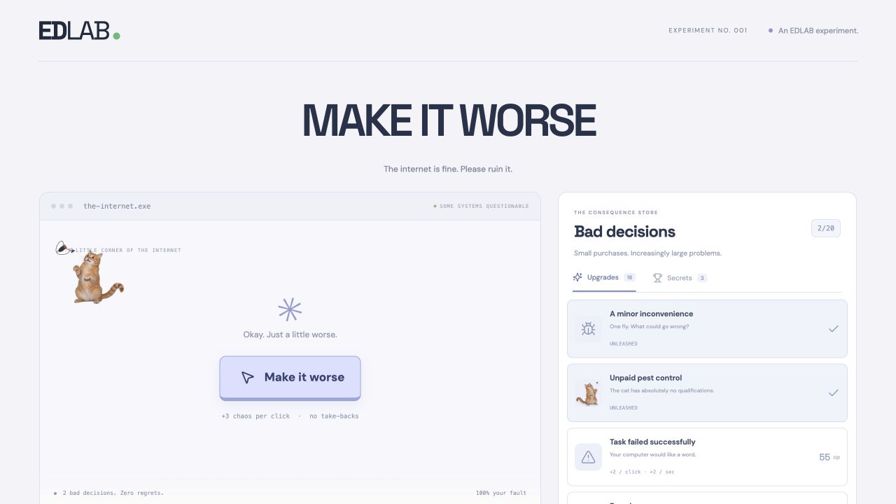 The increasingly chaotic internet in Make It Worse